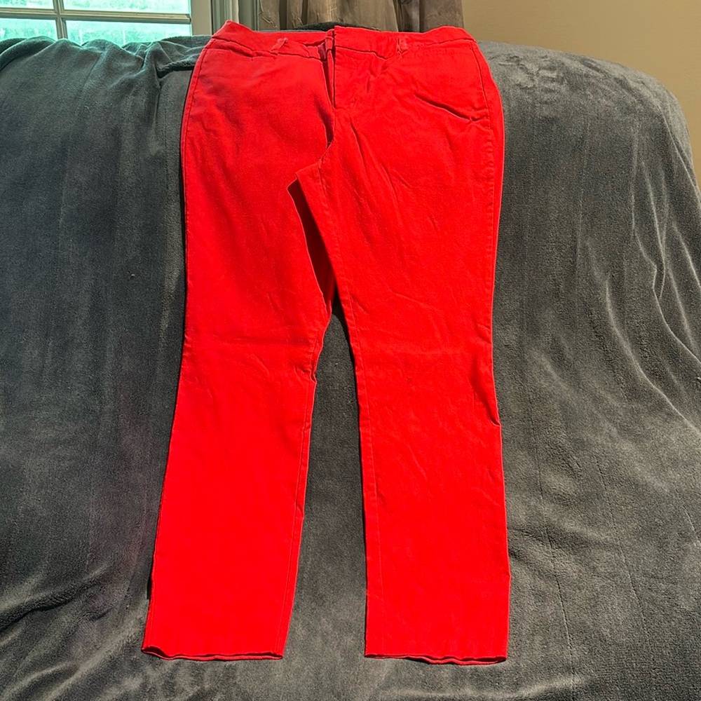 EUC Roz & Ali dress ankle length pants, Red, size 12